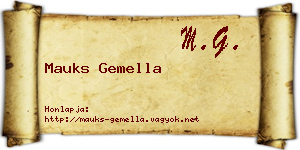 Mauks Gemella névjegykártya